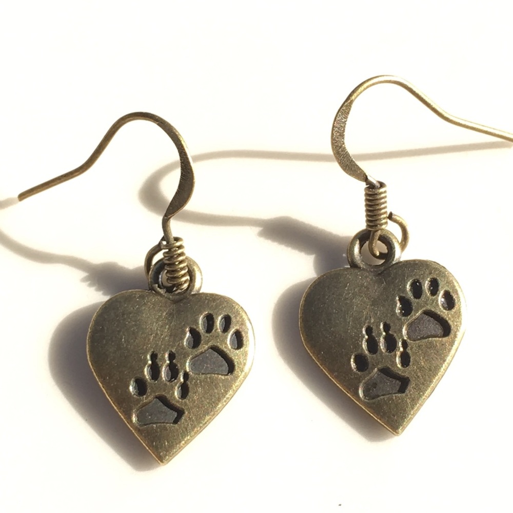 Bronze colored Love ❤️ animal paw prints 🐾
